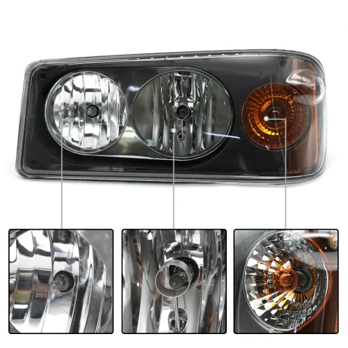 Black Headlight Assembly for Mack Granite 08-18& TD700 10-17 - Passenger Side Foto 2 de 4
