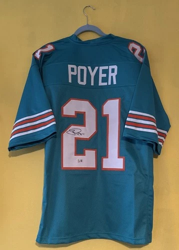Autographed/Signed Jordan Poyer Miami Teal Football Jersey Beckett BAS COA