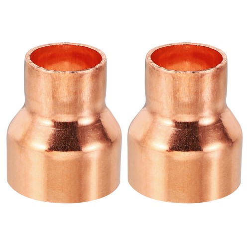 2Pcs 1 1/8" to 7/8" ID Copper Reducer Reducing Coupling Fitting Pipe Adapter