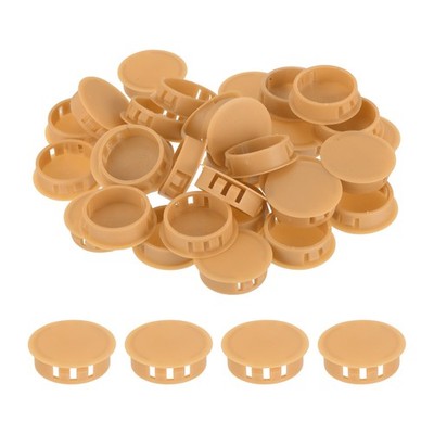 64Pcs 32mm Orange Nylon Plastic Round Locking Hole Plugs Insert End Caps
