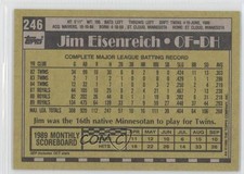 1990 Topps Blank Front Jim Eisenreich #246 fm0