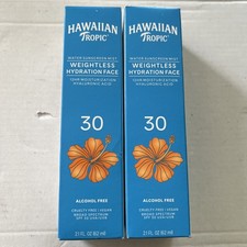 2 BOXES Hawaiian Tropic 12H Weightless Hydration Face Mist SPF 30 Alchol Free
