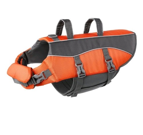 Dog Life Jacket 30-55 lbs Large Girth 21"-25" Orange Frisco Life Jacket Medium