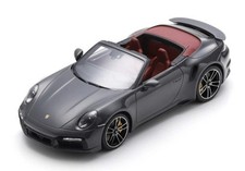 Porsche 992 Turbo S Cabriolet 2022 Agate Grey 1:18 Diecast Model Car | Schuco