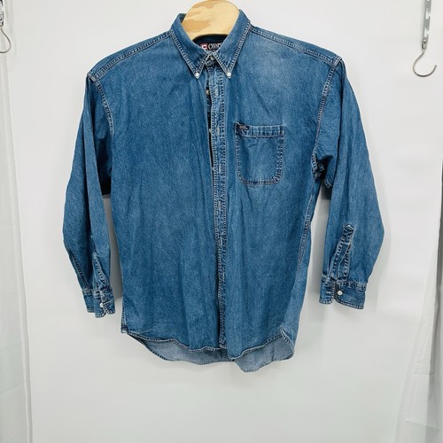 Chaps Ralph Lauren, Vintage 90s CHAPS RALPH LAUREN Denim Shirt Long Sleeve Cotton Blue ~ SZ XL