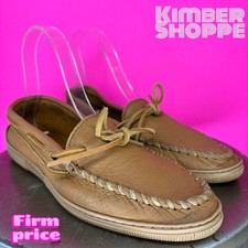Minnetonka Moosehide Classic Tan Leather Moccasin US 8 UK 6