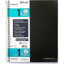 Top Flight Wired 1-Subject Notebook, 100 Sheet, Assorted, 33180 