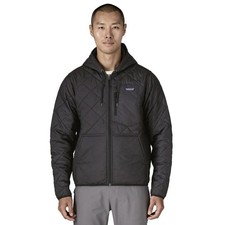 Patagonia Black Men's XL Hooded Jacket Quilted Lightweight Mid-Length Zip