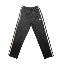 Adidas Track Pants Boys 6 Black AG0376 HCM046 3-Stripe Athletic Trousers