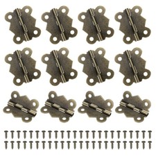 12Pcs 90 Degree 1.5" Small Hinges for Wooden Jewelry Box with Screws (Bronze)