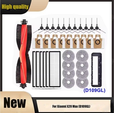 For Xiaomi X20 Max Robot Vacuum Replacement - Main Brush, Side Brush,HEPA Filter