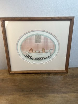P Buckley Moss Two Friends Signed Framed Print Read