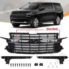 For 2021-2024 Chevrolet Tahoesuburban Gloss Black Front Upper Grille Grill Trim For 2021-2024 Chevrolet Tahoesuburban Gloss Black Front Upper Grille Grill Trim