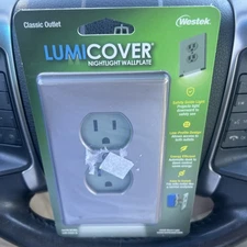 LumiCover LED NIghtlight Wall Outlet Cover , Satin Nickel 