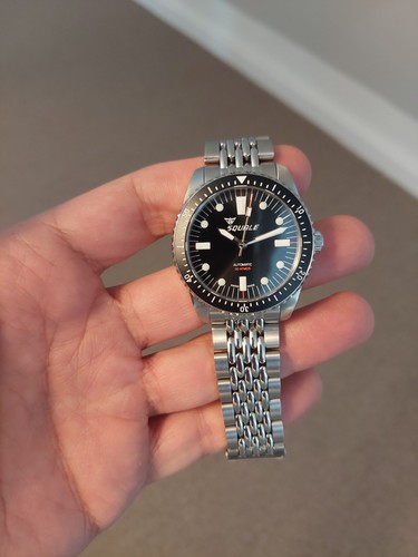 Squale Diver With Modded Dial On Gorgeous Beeds Of Rice Bracelt.