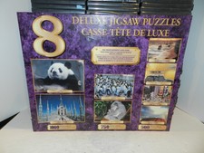 Sure-Lox 8 Deluxe Jigsaw Puzzles NIB Open Box Eight Bags in Original Condition