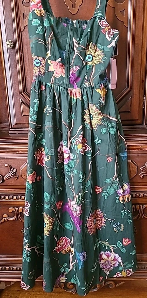 Vestido Solero AVEC LES Bosque Verde Flores Tropicales 6 M Parques Habitación Tiki Encantada Foto 4 de 4