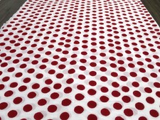 5 Yard Hand Block 100 Cotton White Red Fabric NO TARRIF CHARGES 100 ZK 297