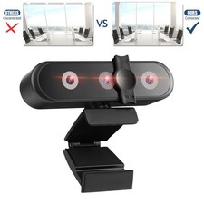 Full HD 2K Webcam Computer PC Web Camera with Built-In Microphone Binocular Eyes