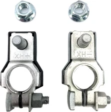BATTERY TERMINAL SET | 2X Positive Negative| Car Cable Connector Clamp + - Top P
