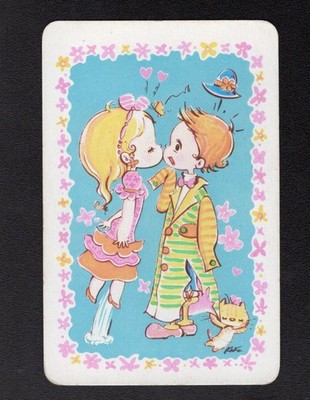Vintage Kako Swap/Playing Card - Cute Kissing Couple