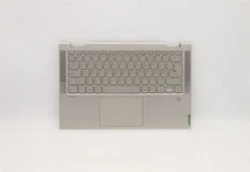 Lenovo Yoga C740-14IML Keyboard Palmrest Top Cover Nordic Silver 5CB0U43972