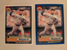 2016 Topps Archives 1991 Design Blue Border /199 Hisashi Iwakuma #266 AND BASE