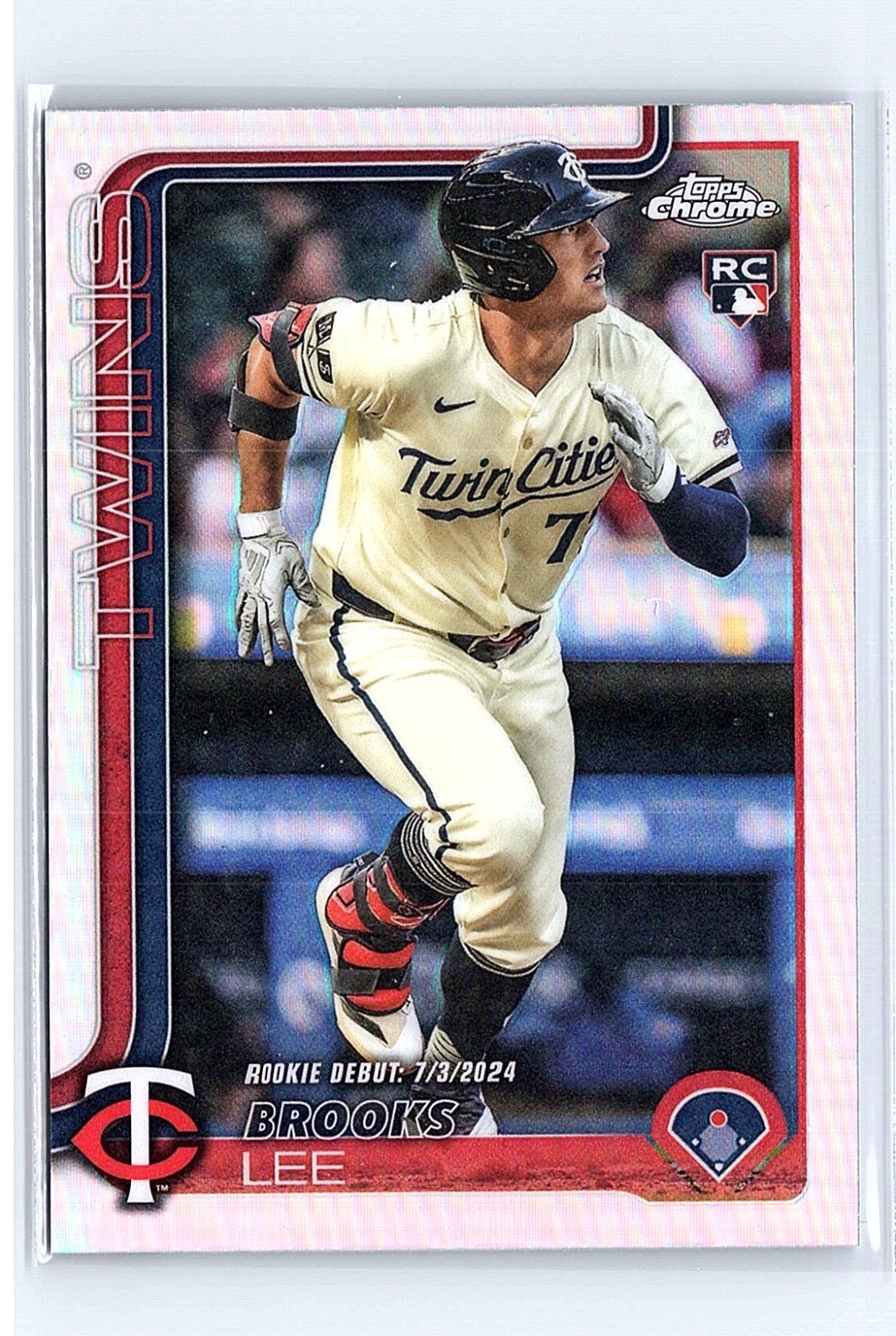 Brooks Lee Debut 2025 Topps Chrome Update Refractor #USC6 Twins