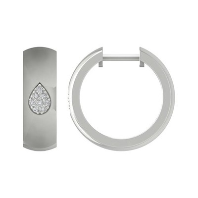 Sterling Silber Runde Natürliche Diamant Creolen Geschenk für Frauen
