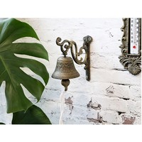 Antik Messing Gusseisen Wand Glocke Von Chic Antique
