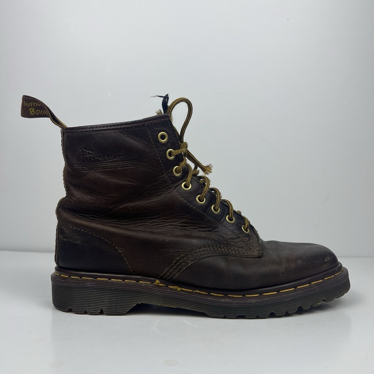Martens Vtg Made in England 1460 Distressed Leather Brown