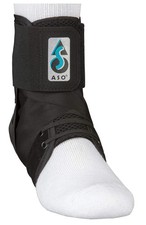ASO Black Ankle Stabilizer Orthosis with Inserts, Medium Size