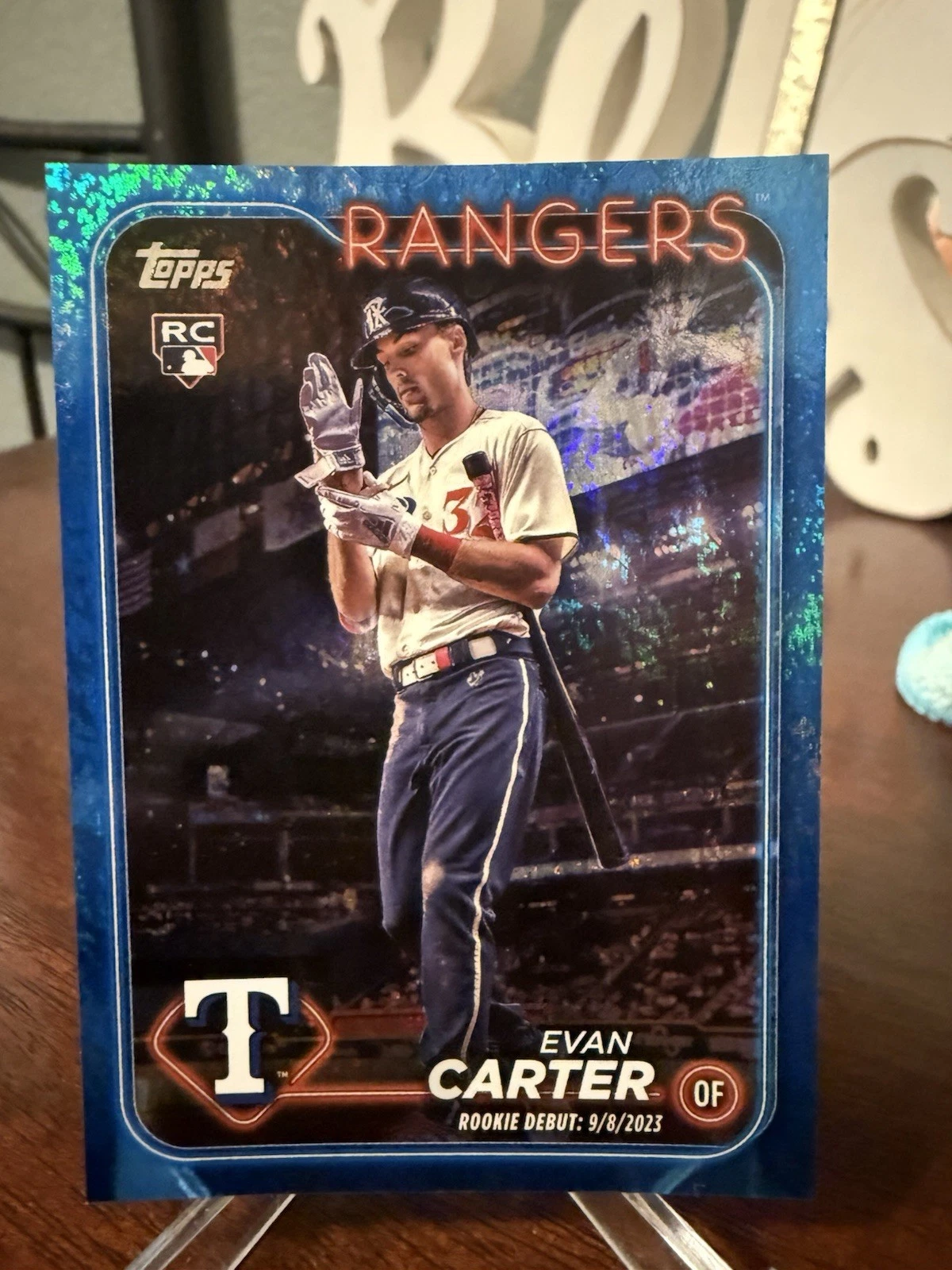 2024 Topps Update Debut BLUE HOLO /999 Evan Carter US58 Rookie RC