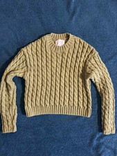 ZARA Kids Size 11-12 Cable Knit Sweater Green