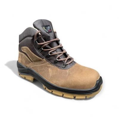 Nusca KARAKAL braune echt Leder S3 Sicherheitsschuhe Arbeitsstiefel PN6