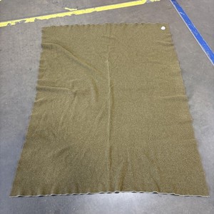 Vintage M-1934 Wool Blanket OD Military Peerless Woolen Mills VTG 70x54 READ!!