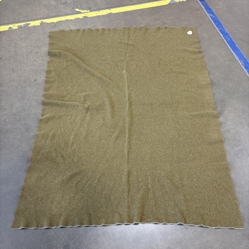 Vintage M-1934 Wool Blanket OD Military Peerless Woolen Mills VTG 70x54 READ!!