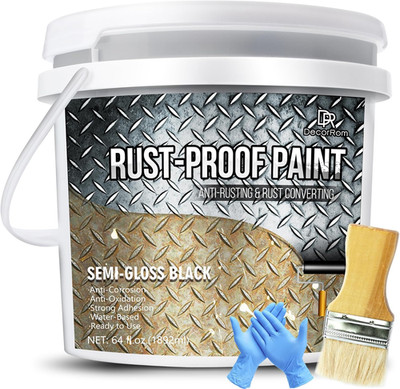 Rust Converter Paint - 64Oz Water-Based Rust Reformer & Metal Primer, Semi-Gloss