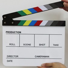 Clapboard English Clapper Board Acrylic Dry Erase Director Film Tools-White