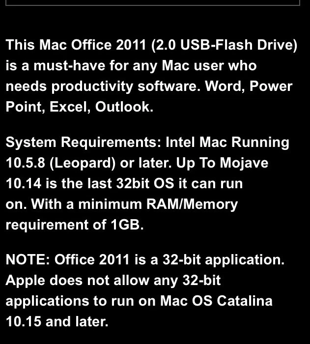 Mac Office 2011 USB Drive For Older Macs With Guide - Image 3 of 3
