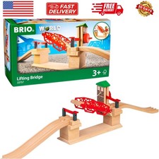 World Lifting Bridge - Moveable Wooden Train Accessory - FSC-Certified - Comp...