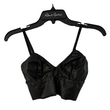 NWT Commando BRA402 Womens Black faux Leather...