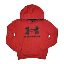 Under Armour Youth Size 7 Red Logo Front Fleece Hoodie