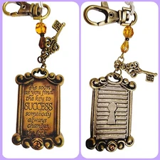 Key To Success Humor Keychain Metal Lock, Key Charms New Bag Clip Keyring 