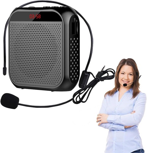 Portable Voice Amplifier with Wired Microphone Headset and Waistband,