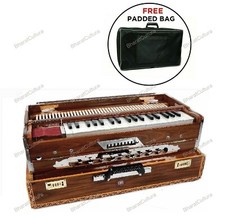 Bina Exclusive Concert Quality Portable 9Scale Changer Indian Teak Harmonium Wit