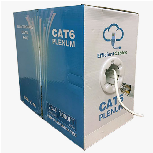 plenum cat6 ethernet cable 1000ft solid utp cat5e cables blue & white - Picture 4 of 5