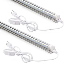 Barrina T8 5000K LED Shop Light 2FT 20W 3000LM Linkable V-Shaped Lamps 2 Packs