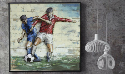 Durable quality home art wall hanging decor 3d art galvanized metal wall Sport
