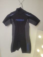Akona 3mm Men's Shorty Wetsuit Sz Small Neoprene Diving Suit Short Sleeve  Shor